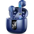 Bluetooth 5.3 In-Ear Kopfhörer mit 4 Mikrofonen, 48h Laufzeit, HiFi Bass Sound, ENC Noise Cancelling, IP7 wasserdicht, USB-C Ladecase - Blau