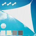 Sol Royal Sonnensegel dreieckig 6x4,2x4,2m Wasserdurchlässig HDPE Atmungsaktiver Balkon Terrasse Segeltuch UV Sonnenschutz Segel Garten Pool Camping Weiß – Shade Sails HS9