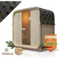 Artsauna Fasssauna Nolvik M, mit 3,6 kW Ofen & Zubehör für Garten, Cube Design