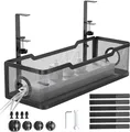 Cinati Kabelmanagement-Ablage Unter dem Schreibtisch - Ohne Bohren, für Büro und Zuhause - Keine Schäden am Tisch (Schwarz-34cm - 1er Pack)