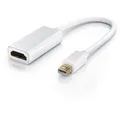 CSL Audio- & Video-Kabel, Mini Displayport, HDMI (15 cm), Full HD 1080p MiniDP zu HDMI Buchse Konverter / Adapterkabel - 0,15m weiß