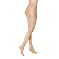 KUNERT Damen Halterlose Strümpfe Satin Look 20 breites Spitzenband 20 DEN Teint 3520 L