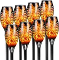 Solarleuchten Flammen Effekt 6 Stück Garten Weg Hinterhof