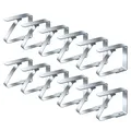 Vaily Tischtuchklammer Edelstahl 12er Set - Tischdeckenklammer für Picknicks, Grillen, Parties und Weihnachtsfeiern - Tischtuch Clips für Tischplatten bis 3 cm Stärke