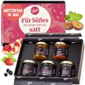 Gepp's Feinkost Frühstück Marmeladen Set I Mini Konfitüren in verschiedenen Geschmacksrichtungen I Geschenk mit Spezialitäten wie Mango Ingwer Erdbeer & Champagner Fruchtaufstrich zum Muttertag