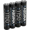 ABSINA Absina Micro (AAA)-Akku NiMH 1.2 V 4 St. Batterie