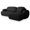 ECKSOFA MODENZA N R-S Schwarz Boucle-Stoff mit Schlaffunktion