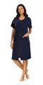 Comtessa Damen Kurzarm Hauskleid Strandkleid Frottee Reißverschluss Farbe: Marine Größe 36