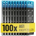 ABSINA AG1 LR621 Knopfzelle 10x 10er Pack - 1,5V Alkaline Knopfzellen