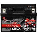 BlackMax Gel Motorradbatterie 12V 9Ah 120A EN | Wartungsfreie Starterbatterie GT9B-4 YT9B-4 (ersetzt 8Ah) | Akku für Motorrad, Sportbike, Roller & Quad