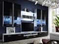 Wohnwand Anbauwand Wohnzimmer Schrankwand DORADE mit Hochglanz LED Beleuchtung