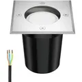 ledscom.de Boden-Einbauleuchte RELI für außen Edelstahl eckig IP67 inkl. 6,826W LED Lampe 460 630lm warmweiß
