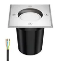 ledscom.de Boden-Einbauleuchte RELI für außen Edelstahl eckig IP67 inkl. 6,826W LED Lampe 460 630lm warmweiß