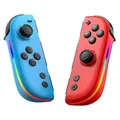 Joysticks für Nintendo Switch Hall Effekt RGB Beleuchtung Controller Rot Blau - Rot/Blau