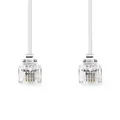 Nedis Telefonkabel | RJ11 Stecker | RJ11 Stecker -RJ11 Stecker | RJ11 Stecker | 2.00 m | Kabeldesign: Flach | Beschichtung: Vergoldet | Kabeltyp: RJ11