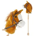 Bieco Steckenpferd Kinder Brownie | Hobby Horse Pferde | Steckenpferd Rollen | Steckenpferd Holz Pferd Stab | Stock Pferde Schöne Steckenpferde für Kinder Stockpferd Kleinkind Zubehör