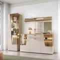 Esszimmer-Set mit Beleuchtung in Kaschmir und Eiche, 3-teilig - CARMONA-129