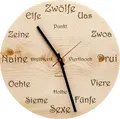 Huamet CH40-A-1605 Holz-Wanduhr Zirbe Dialekt Rund