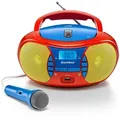 Karcher RR 5026 Boombox (UKW (FM), bunter, tragbarer CD-Player für Kinder mit UKW Radio, USB & Mikrofon) bunt