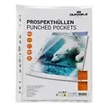 DURABLE Premium Prospekthülle DIN A4 Glasklar Transparent 80 Mikron PP (Polypropylen) Öffnung oben 11 Löcher 2677 50 Stück
