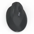 Hama vertikale Maus, Bluetooth/Funk (Multi Device, optische Maus ohne Klickgeräusch, 8 Tasten, ergonomische Funkmaus für Rechtshänder, 800/1200/1600 DPI, kabellos mit Akku, wiederaufladbar) schwarz