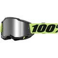 100% Accuri 2 Extra MTB Moto Brille Neon Yellow Gläser silber verspiegelt