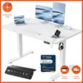 Höhenverstellbarer Schreibtisch Elektrisch 120x60cm mit USB-Ladeanschluss Weiß