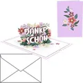 papercrush Grußkarten D Dankeschön, 120 x 175mm, Pop-Up Karte, mit Umschlag