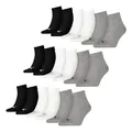 PUMA unisex Quarter Sportsocken Kurzsocken Socken 9 Paar, Farbe:Mehrfarbig, Menge:9 Paar (3x 3er Pack), Größe:47-49, Artikel:-882 grey/white/black