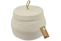 HMF Aufbewahrungskorb Aufbewahrungskorb Badezimmer rund, Korb mit Deckel aus Baumwolle, Hoch, 25,5 x 19 cm, Creme