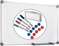 Whiteboard 2000 MAULpro, weiß kunststoffbeschichtet, magnethaftend, Rahmen silber, B 900 x H 600 mm + 15-teiliges Zubehör-Set 164626