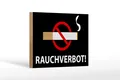 Holzschild Hinweis 18x12 cm Rauchverbot Holz Deko Schild wooden sign
