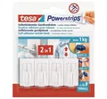 tesa Powerstrips Vario-Gardinenhaken, selbtsklebend 4 Stück, weiß