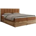MKS Boxbett, Orange, Holz, 2-Sitzer, H3, 7-Zonen, Rechteckig, 120x200 cm, Schlafzimmer, Betten, Boxspringbetten