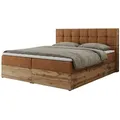 Boxbett mit Bettkasten Albero 1 , orange , Maße (cm): B: 128 H: 104