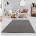 Jimri Teppich Lotus Wohnzimmer Teppich Einfarbig Kurzflor Läufer Uni, Rechteckig, Wohnzimmer Teppich Einfarbig Kurzflor Läufer grau|silberfarben Rechteckig | 120 cm x 170 cm