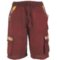 GURU SHOP Ethno Yogashorts im Goastyle - Weinrot, Herren, Size:S