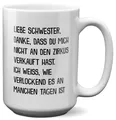 XL Tasse Ältere Schwester Geschenk Geburtstag Weihnachten Schwesterherz Frauen