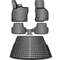 ELMASLINE 3D Gummimatten & Kofferraumwanne Set für Skoda Octavia III Kombi 2012-2019
