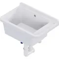QLS Ausgussbecken 50x34 cm aus Kunststoff mit Siphon Weiß Garage Werkstatt 11122 - Weiß