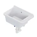 QLS Ausgussbecken 50x34 cm aus Kunststoff mit Siphon Garage Werkstatt (Weiß)