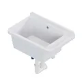 QLS Ausgussbecken 50x34 cm aus Kunststoff mit Siphon Weiß Garage Werkstatt