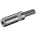 Klinken-Kupplung 3,5mm Stereo verchromt mit Knickschutz