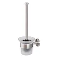 bremermann Bad-Serie Piazza - WC-Garnitur inkl. Wandhalterung und 1 Ersatzbürstenkopf, WC-Bürstenhalter, Toilettenbürstenhalter aus satiniertem Glas und Edelstahl, matt