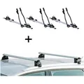 3x Fahrradträger SAGITTAR + Relingträger CRV120A kompatibel mit Mitsubishi Outlander III 5 Türer ab 2013