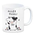 Kuh Kaffeebecher mit Spruch Alles Kuhl Kawaii Kuh Tasse Mug Bauernhof Charme Bauernhoftiere Blumen Dorfkind Relax Accessoire Geschenkidee