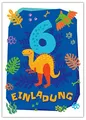 Junapack 12 Einladungskarten zum 6. Kindergeburtstag sechste Geburtstag Jungen Dinosaurier Dino Geburtstagseinladungen