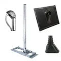 PremiumX DELUXE X90-48 Dachsparrenhalter 90 cm Mast SAT Dach-Halterung Dach-Abdeckung Alu-Dachziegel schwarz Manschette Aluminium Mast-Kappe