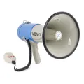 Vonyx MEG060, Megafon mit Sirene und Mikrofon, Aufnahmefunktion, 60 Watt, bis 1 KM, MP3, USB, SD, AUX, Megaphon mit Umhänge-Gurt, blau-weiß