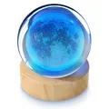 Mybeo 3D Glas LED-Licht Kugel, Mond, 6cm Durchmesser, K9-Kristall
